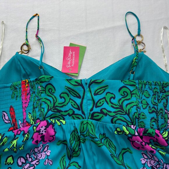 NWT Beautiful Lilly Pulitzer Joanna Maxi Dress HTF Size14 Gold Details on Straps - Picture 7 of 14